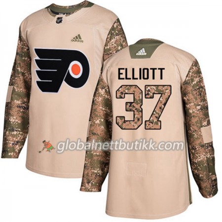 Philadelphia Flyers Hockeydrakt Brian Elliott 37 2017-2018 Camo Veterans Day Practice Adidas Authentic - Herre